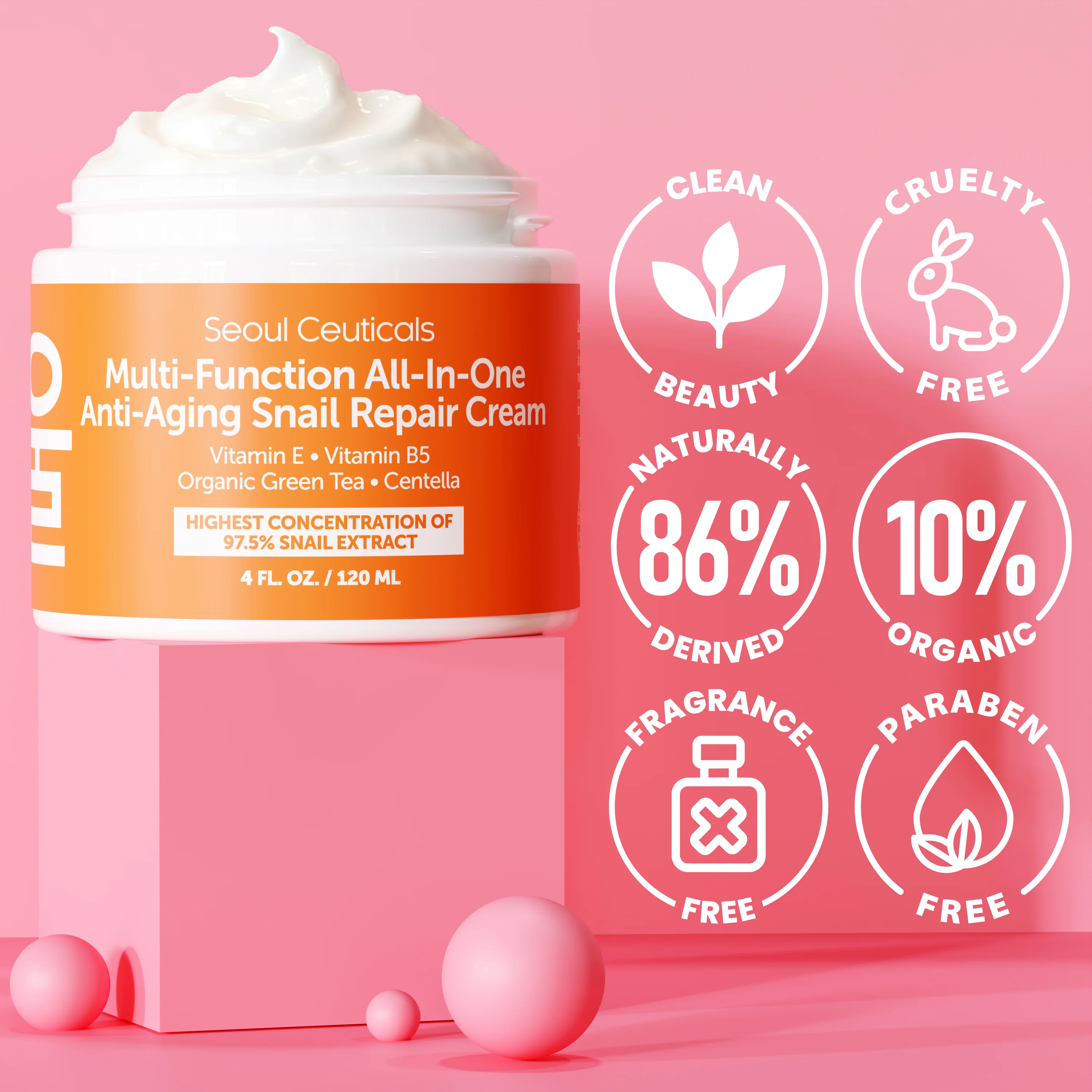 Large 4oz 97.5% Snail Mucin Moisturizer Cream Korean Skin Care - Image 4