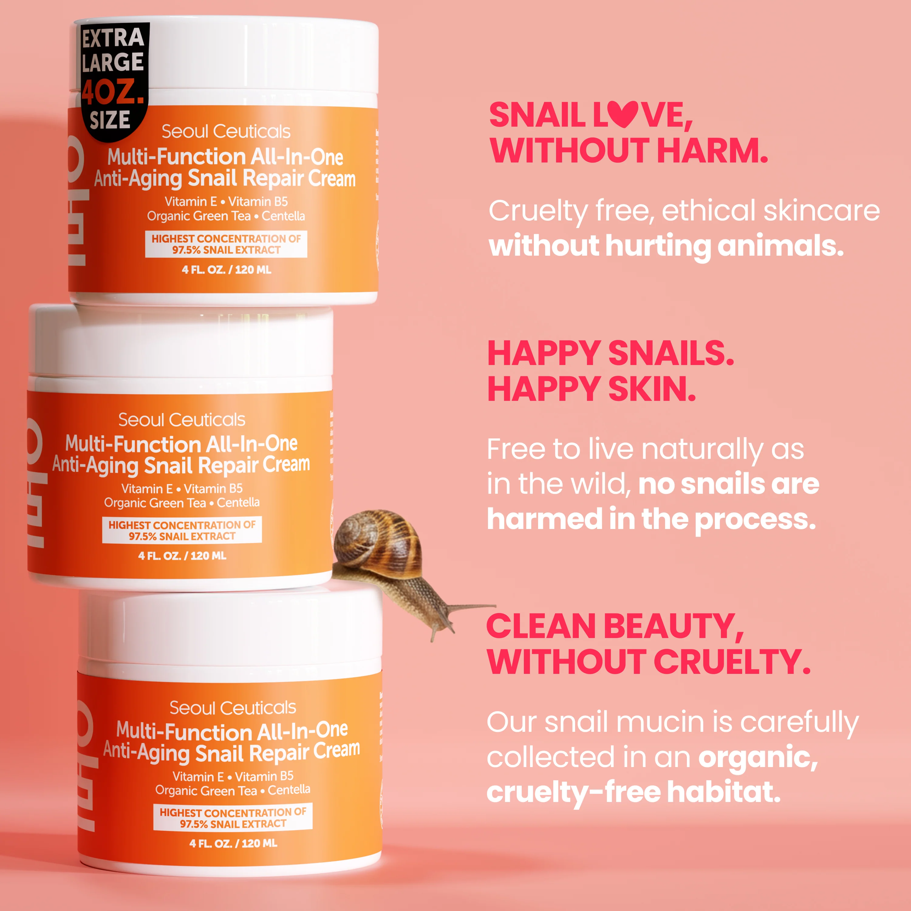Large 4oz 97.5% Snail Mucin Moisturizer Cream Korean Skin Care - Image 7